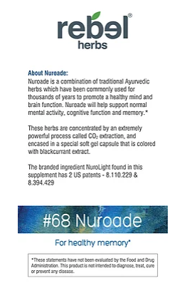 Nuroade 30 capsules for healthy memory